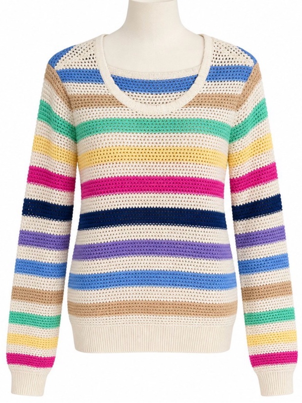 GAP Striped Crochet Sweater – Multicolor
